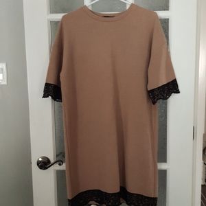 Zara Trafaluc / Tan Pullover Dress